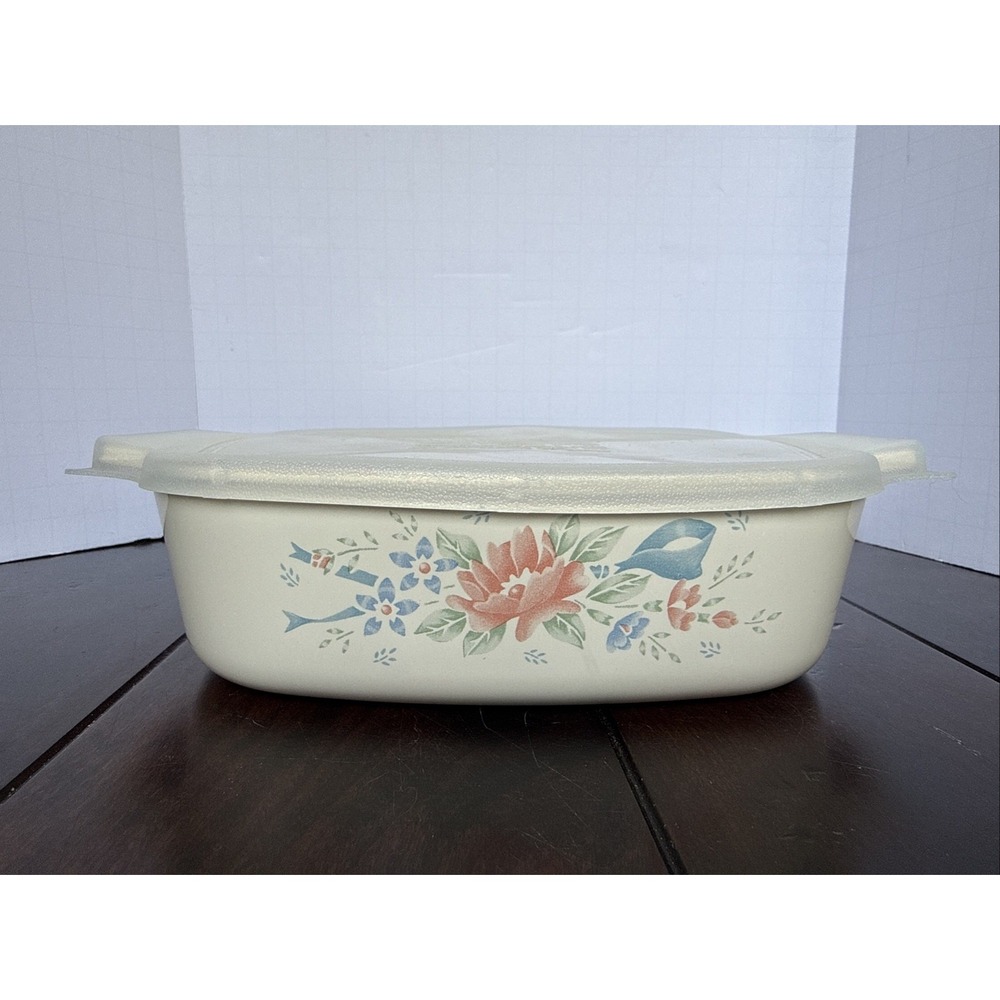 Corningware VTG A-1-B Symphony 1 L Baking Casserole Dish Storage Lid Floral